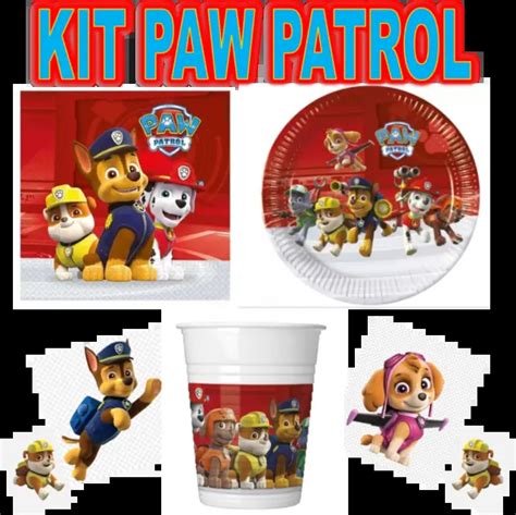 36 PEZZI KIT Festa PAW PATROL Coordinato Compleanno TAVOLA ADDOBBI