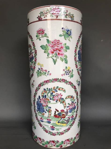 Proantic Vase Rouleau Porcelaine De Chine Xx Me