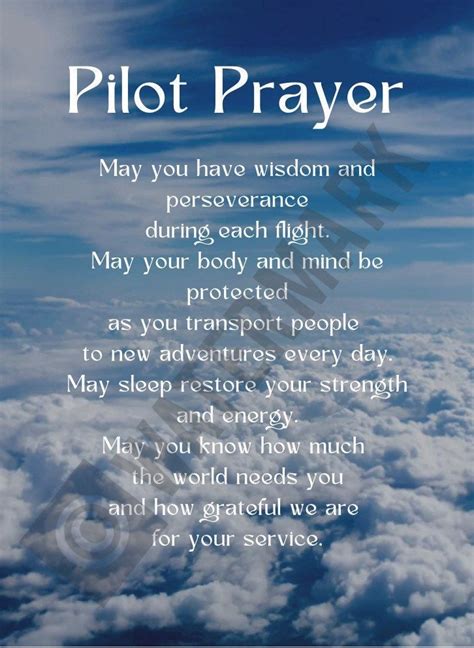 Pilot Prayer Print Pilot Blessing Pilot T Pilot Protection Prayer