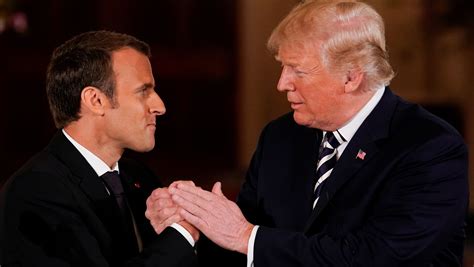 Donald Trump Emmanuel Macron Handshakes Photos Of Their Awkward