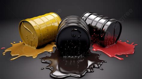 Three Barrels Of Oil Spilled In 3d Rendered Scene Background Oil Drum Oil Barrel Oil Spill