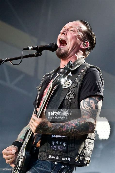 Singer Michael Schon Poulsen Of Volbeat Performs Live During A