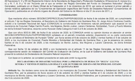 Emite SEGOB Declaratoria De Desastre Natural Para 6 Municipios De