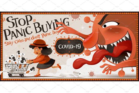 Stop panic buying banner | Healthcare Illustrations ~ Creative Market