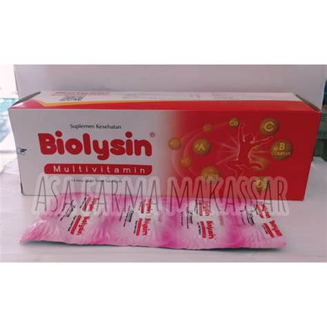 Jual Multivitamin Dewasa Biolysin Tablet Per Strip Isi Kaplet