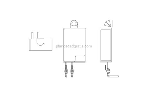 Calentador De Agua Sin Tanque Planos CAD