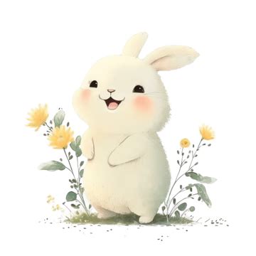 Rabbit With Flower Png Vector Psd And Clipart With Transparent