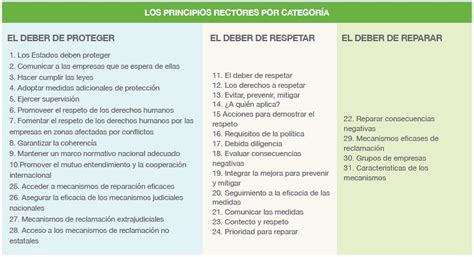 Los Principios Rectores Por Categor A Cohep Empresas Y Derechos Humanos