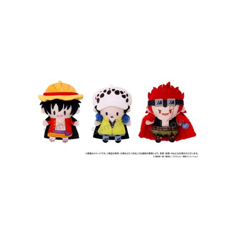 Plushies PUPPELA Set Monkey D. Luffy & Trafalgar Law & Eustass Kid ONE ...