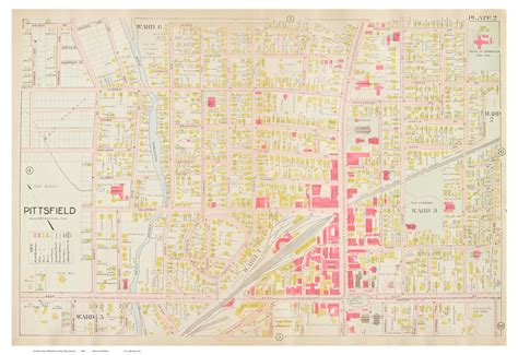 Pittsfield Wards 2 3 5 6 And 7 Massachusetts 1904 Old Town Map Reprint Berkshire Co Old Maps