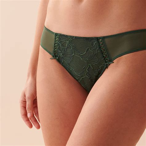 Buy La Vie En Rose Lace And Mesh Bikini Panty Green Online