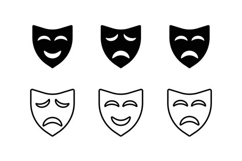 Set of theater mask symbol 24866039 Vector Art at Vecteezy