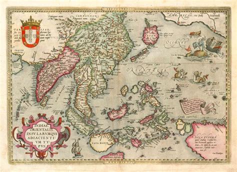 Old Antique Map Of Southeast Asia By A Ortelius Sanderus Antique