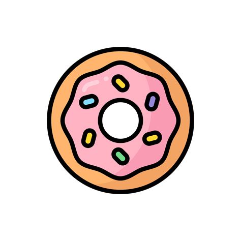 Donut Cartoon Vector Icon Illustration Food And Drink Icon Concept Isolated Premium Vector