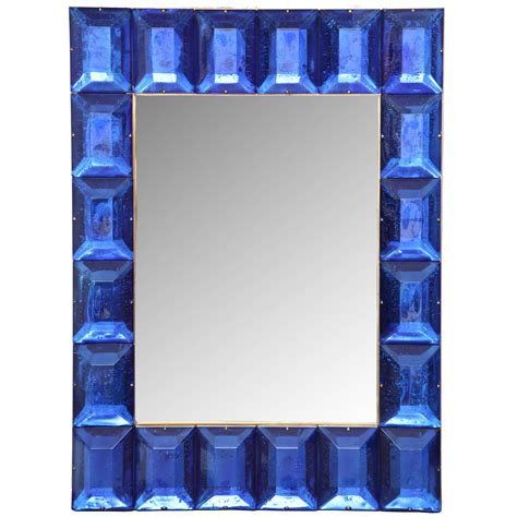 Murano Glass Cobalt Blue Mirror At 1stdibs