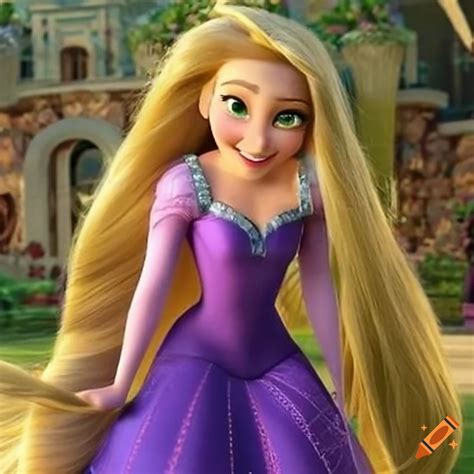 3d Rapunzel Disney Princess With Long Blond Hair On Craiyon