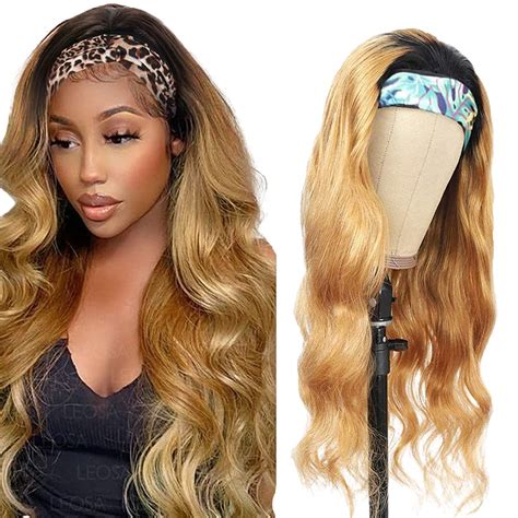 Amazon 14 Inch 1B27 Honey Blonde Headband Wig Human Hair Grade 8A