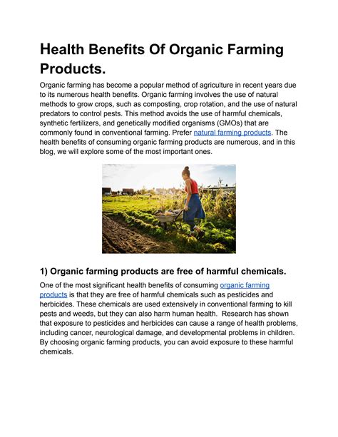 Health Benefits Of Organic Farming Products. by Iorganic - Issuu