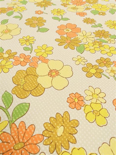 Vintage Wallpapers - Online Shop | Colorful 1970s Floral Wallpaper