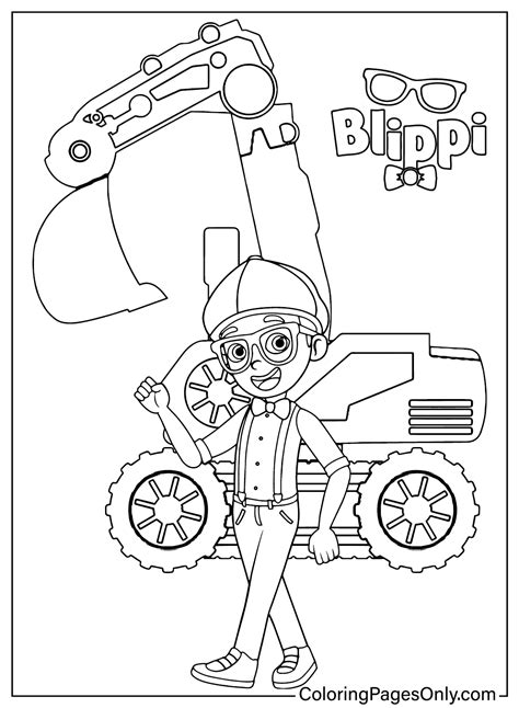 Página para colorear de Blippi imprimible Dibujos para colorear