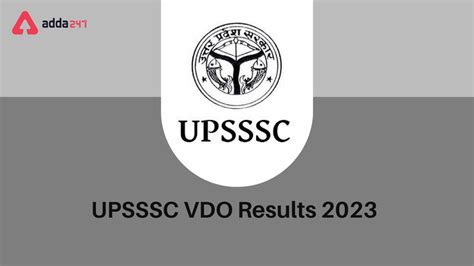 Upsssc Vdo Results 2023 Out Download Exam Results Pdf