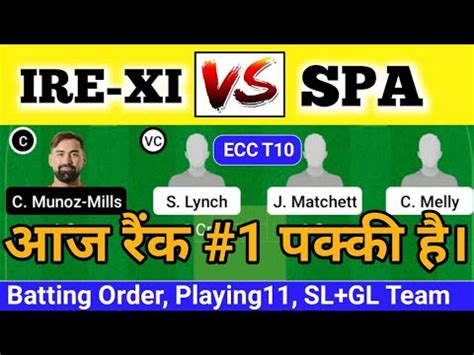 Ire Xi Vs Spa Dream11 Team Ire Xi Vs Spa Ecc T10 Dream11 Team Ire