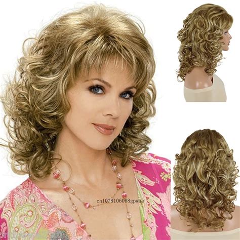 Lange Pruiken Voor Vrouwen Synthetische Blonde Pruik Met Pony