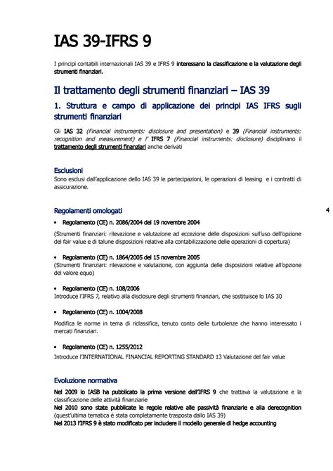 Ifrs V Passaggio Dal Principio Contabile Ias A Ifrs Ias