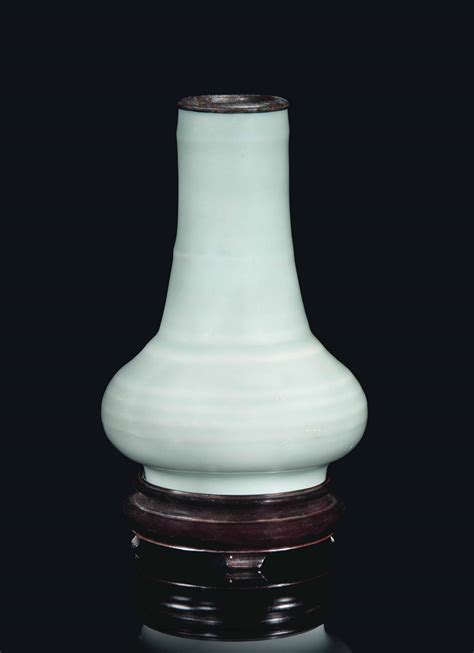 A Chinese Celadon Glazed Bottle Vase Song Dynasty Or Later