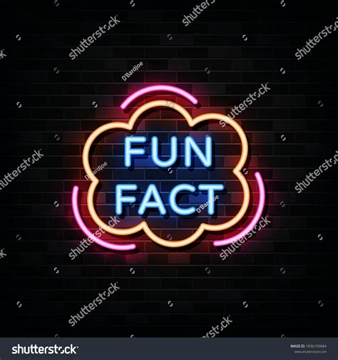 Fun Fact Neon Sign Vector Design Stock Vector Royalty Free