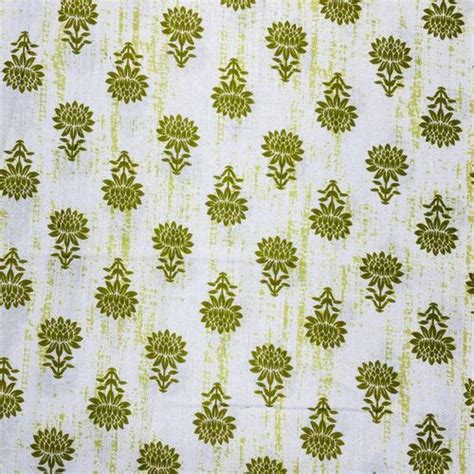 White & Green Floral Print Cotton Fabric at Rs 98.00 | Udyog Vihar ...