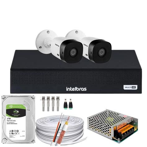 Kit Cftv 2 Cameras Intelbras FULL HD KaBuM