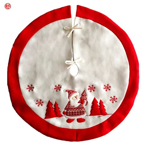 2018 high quality embroidered Christmas tree skirt Santa Claus red ...