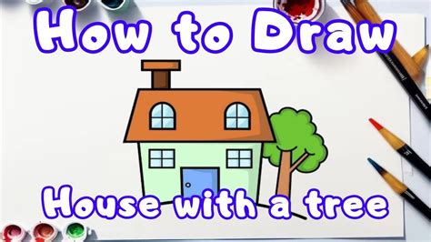 Cozy Home Sketching Learn How To Draw A House With A Tree Step By Step