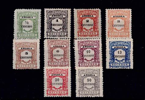 X ANGOLA 1921 MH Postage Due Full Set Sc J21 30 YT T21 30 Mf P21 30 SG