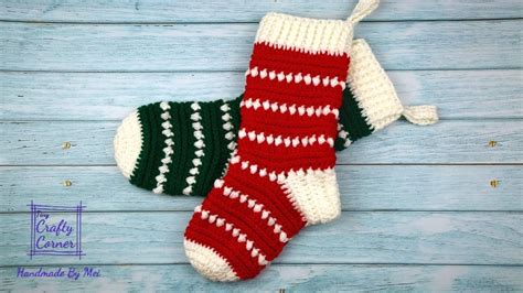 Crochet Easy Christmas Stocking Tutorial For Beginners Youtube