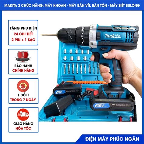 Mua Máy khoan pin 36v khoan pin Makita 3 chức năng Máy bắn vít khoan