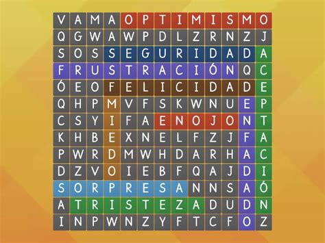 Sopa De Letras De Las Emociones Wordsearch