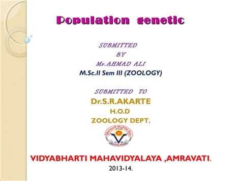 Population Genetic Ppt Ppt