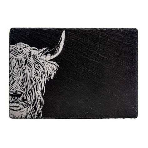 The Just Slate Company Highland Cow Slate Cheese Board Tesco Groceries