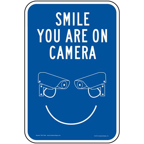 Vertical Sign Security Camera Smile You Are On Camera Sign