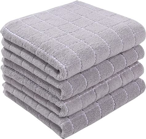 Amazon Homaxy Cotton Terry Kitchen Towels Grey X