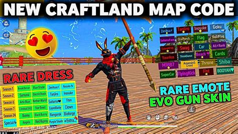 Craftland New Bundles Rare Emote Evo Gun Map Code FF New