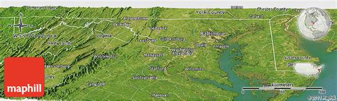 Satellite Panoramic Map Of Maryland