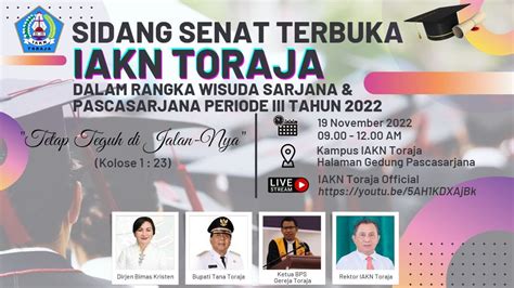 Live Streaming Iakn Toraja November Youtube