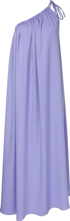 Nazli Ceren Womens Pink Purple Odie One Shoulder Viskon Crepe Maxi