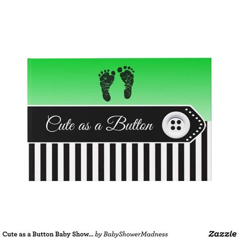 Cute As A Button Baby Shower Keepsake Guestbook Zazzle Baby Shower