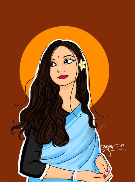 Bengali girl illustration | Girly art illustrations, Bengali art, Comic ...