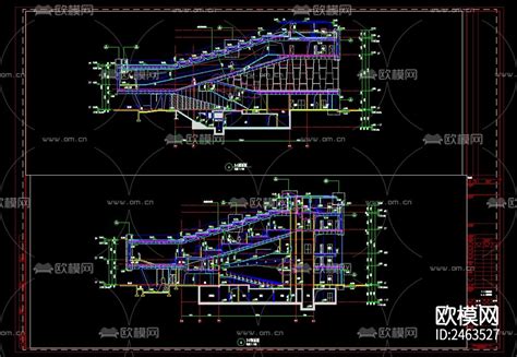 2层钢结构三角形艺术中心结构cad施工图 免费3dmax模型库 欧模网