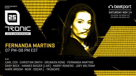 Fernanda Martins DJ Set Tronic 25th Anniversary Beatport Live